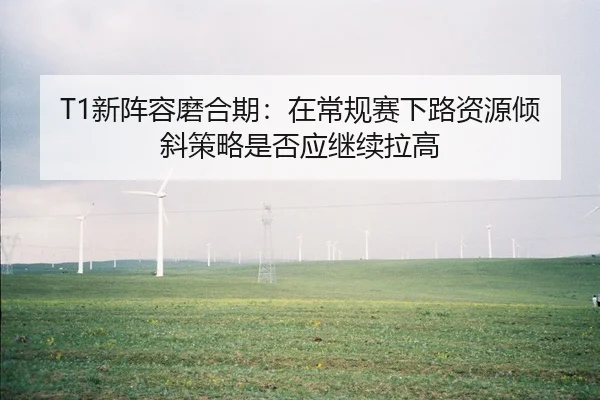 T1新阵容磨合期：在常规赛下路资源倾斜策略是否应继续拉高
